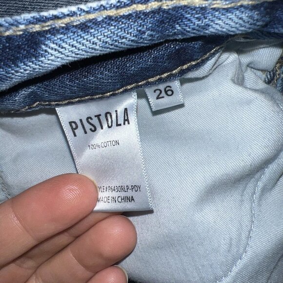 PISTOLS Stella Jeans NWTS New $118 Play date Stone Wash Size 26 High Rise Q - Picture 7 of 7